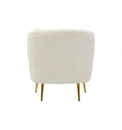 Poltrona bianca con gambe dorate design moderno - Arrediorg