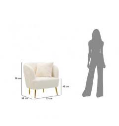 Poltrona bianca con gambe dorate design moderno - Arrediorg