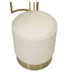 Toeletta in simil pelle, struttura in metallo dorato, top in simil marmo Completa di pouf - Arrediorg