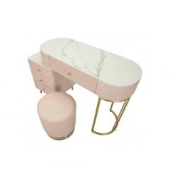 Toeletta Consolle di Bellezza Sharon Rosa con pouf - Arrediorg