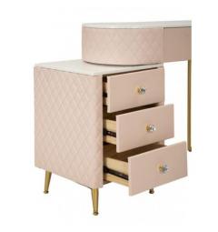 Toeletta Consolle di Bellezza Sharon Rosa con pouf - Arrediorg