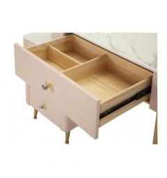 Toeletta Consolle di Bellezza Sharon Rosa con pouf - Arrediorg