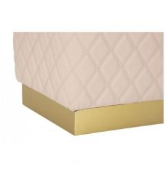 Pouf pentagonale rosa trapuntato in simil pelle - Arrediorg