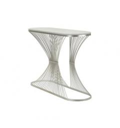 Console in metallo argentato con base a linee intrecciate - Arrediorg
