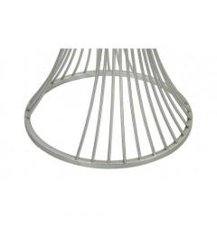 Tavolinetto in metallo argentato con base a linee intrecciate - Arrediorg