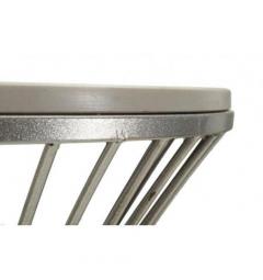 Tavolinetto in metallo argentato con base a linee intrecciate - Arrediorg