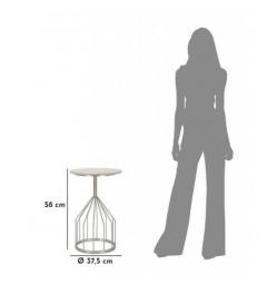 Tavolinetto elegante con base in metallo argentato - Arrediorg