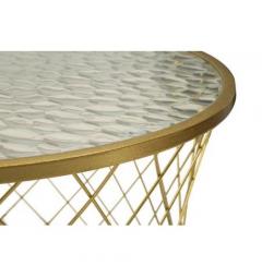 Set di 4 tavolinetti in metallo dorato design moderno - Arrediorg