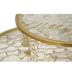 Set di 4 tavolinetti in metallo dorato design moderno - Arrediorg