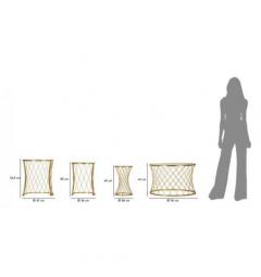 Set di 4 tavolinetti in metallo dorato design moderno - Arrediorg