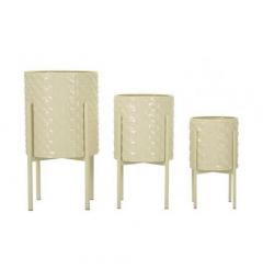Set di 3 porta vasi colorati in metallo crema - Arrediorg