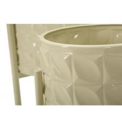 Set di 3 porta vasi colorati in metallo crema - Arrediorg