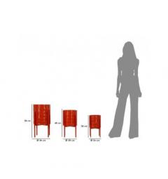 Set di 3 porta vasi colorati in metallo rosso - Arrediorg