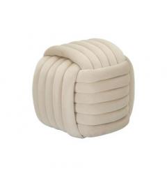 Pouf annodato in velluto crema - Arrediorg