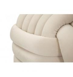 Pouf annodato in velluto crema - Arrediorg