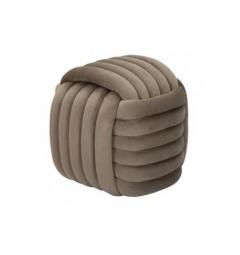 Pouf annodato in velluto grigio - Arrediorg