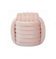 Pouf annodato in velluto rosa - Arrediorg