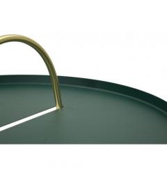 Elegante tavolino verde satinato con gambe dorate - Arrediorg