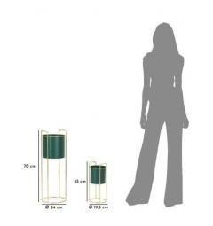 Set di due porta vasi verde con base dorata - Arrediorg