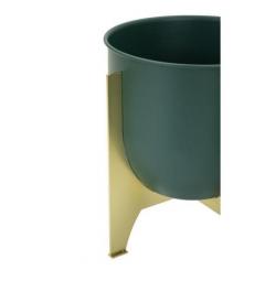 Set di porta vasi verde con base dorata - Arrediorg