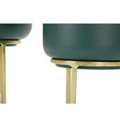 Set di due porta vasi verde con base dorata moderno - Arrediorg