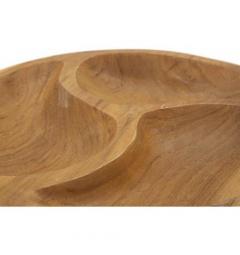 Svuotatasche in teak riciclato con tre scomparti - Arrediorg