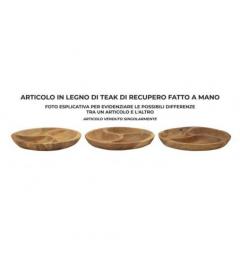 Svuotatasche in teak riciclato con tre scomparti - Arrediorg