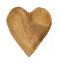 Svuotatasche a forma di cuore in teak riciclato - Arrediorg