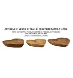 Svuotatasche a forma di cuore in teak riciclato - Arrediorg