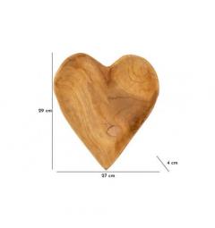 Svuotatasche a forma di cuore in teak riciclato - Arrediorg