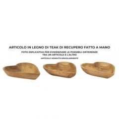 Svuotatasche a forma di cuore in teak riciclato - Arrediorg