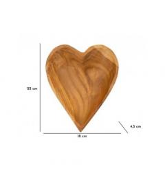 Svuotatasche a forma di cuore in teak riciclato - Arrediorg