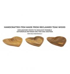 Svuotatasche a forma di cuore in teak riciclato - Arrediorg