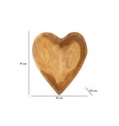 Svuotatasche a forma di cuore in teak riciclato - Arrediorg
