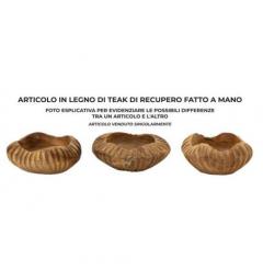 Svuotatasche dalle forme tondeggianti in teak riciclato - Arrediorg