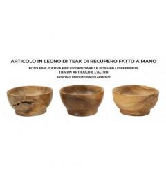 Svuotatasche dalle forme irregolari in teak riciclato realizzato a mano - Arrediorg