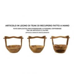Elegante svuotatasche in teak riciclato - Arrediorg