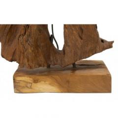 Lampada in teak riciclato realizzata a mano - Arrediorg