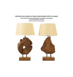 Lampada in teak riciclato, realizzata a mano - Arrediorg