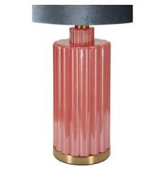 Lampada con base rossa in vetro e paralume blu - Arrediorg