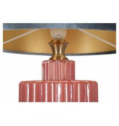 Lampada con base rossa in vetro e paralume blu - Arrediorg