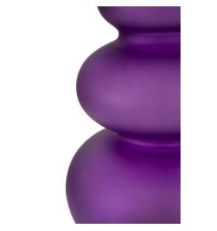 Lampada da tavolo base in vetro viola e paralume in velluto dorato - Arrediorg