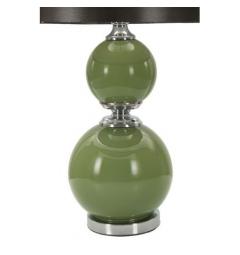 Lampada da tavolo base vetro verde e paralume velluto nero - Arrediorg
