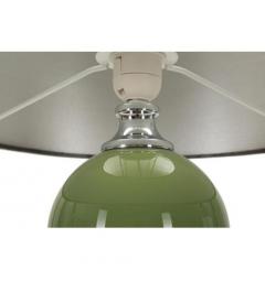 Lampada da tavolo base vetro verde e paralume velluto nero - Arrediorg