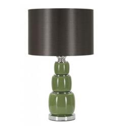 Lampada da tavolo con base di vetro verde e paralume in velluto nero - Arrediorg