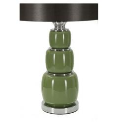 Lampada da tavolo con base di vetro verde e paralume in velluto nero - Arrediorg