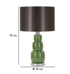 Lampada da tavolo con base di vetro verde e paralume in velluto nero - Arrediorg