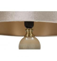 Lampada da tavolo color crema metallo vetro e tessuto - Arrediorg