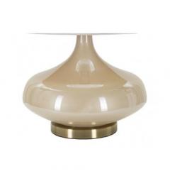 Lampada da tavolo con base di vetro e paralume in tessuto - Arrediorg