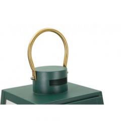 Set di tre lanterne verde, con manico oro - Arrediorg